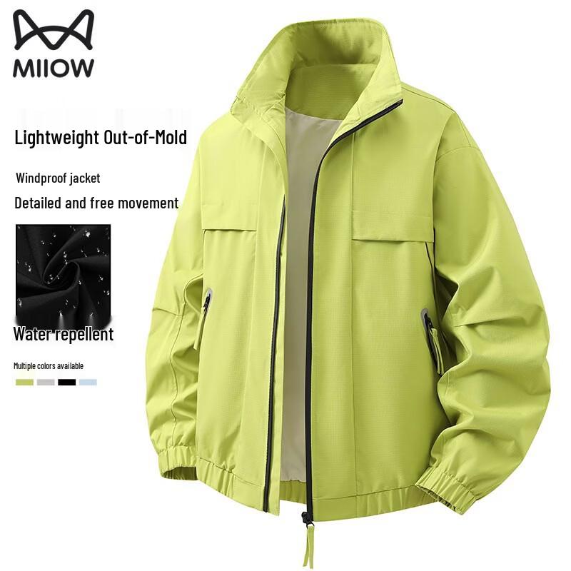 MiiOW Men s Windproof Casual Lapel Jacket 4XL