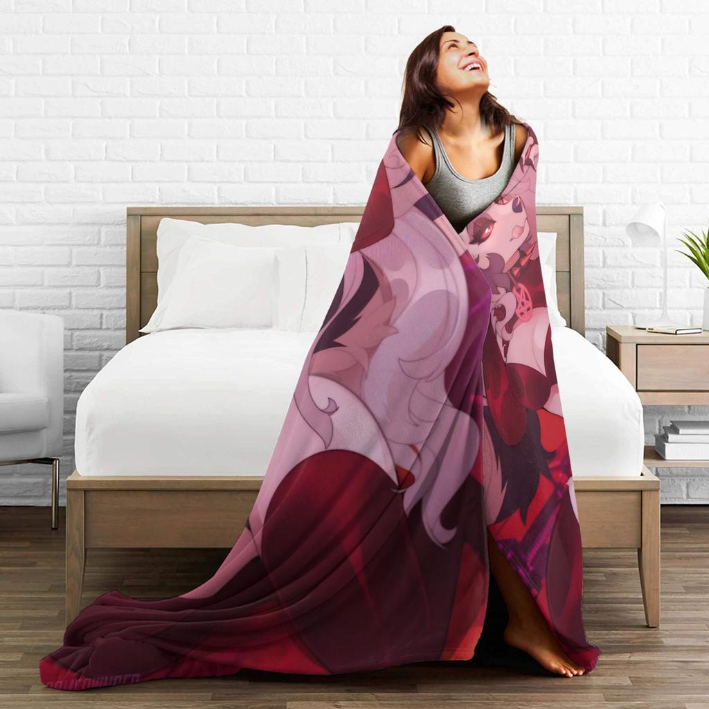 Super Soft Blanket Kids Camping Helluva Boss Loona (1) Throw Blanket  Flannel Bedspread For Living Room Fluffy Sofa Bed Cover