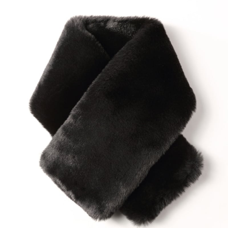 LALA Fur Široká šála - Černá