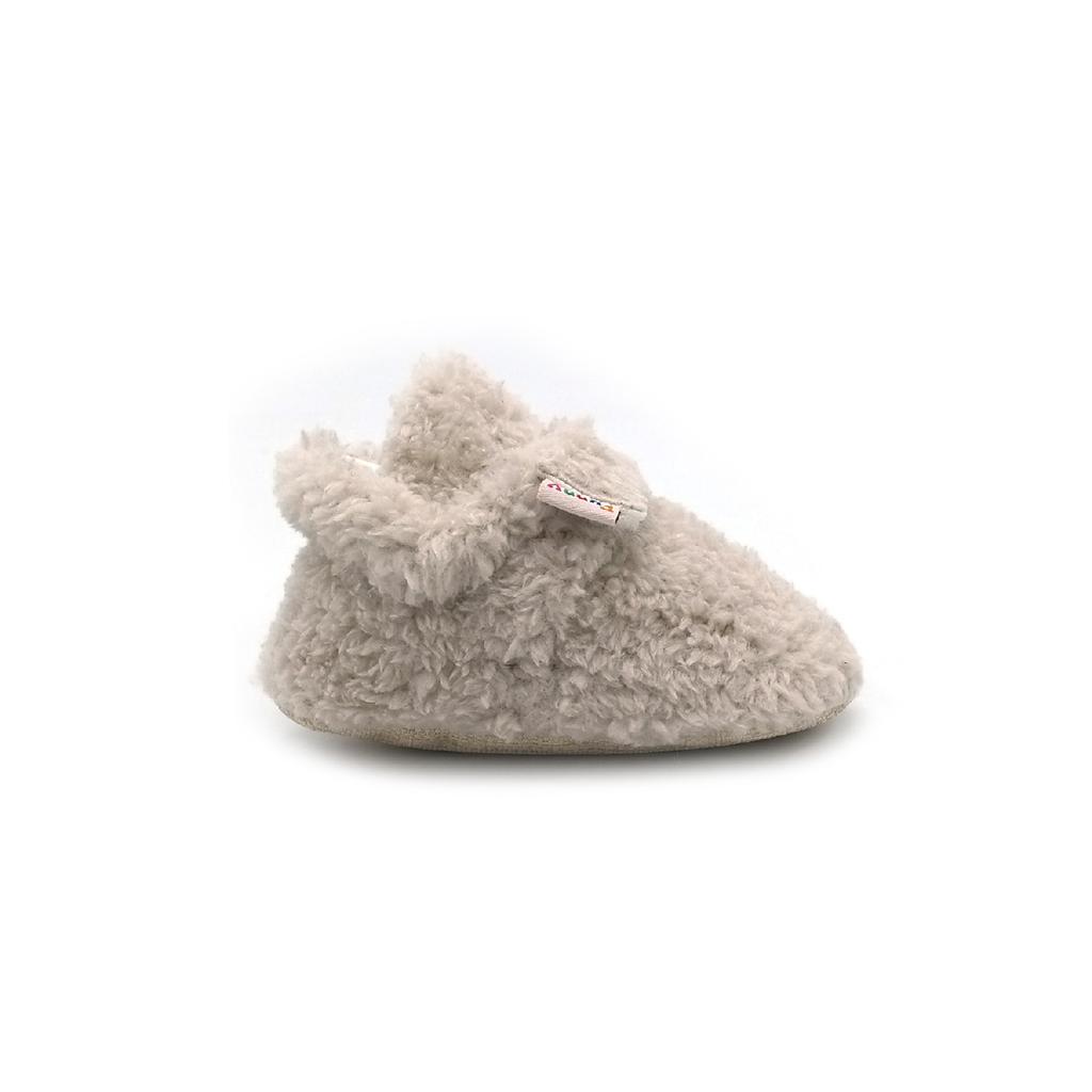 Pandouff confortabil cu finisaj fleece, flexibil, ergonomic, talpă moale, design special, păr organic confortabil