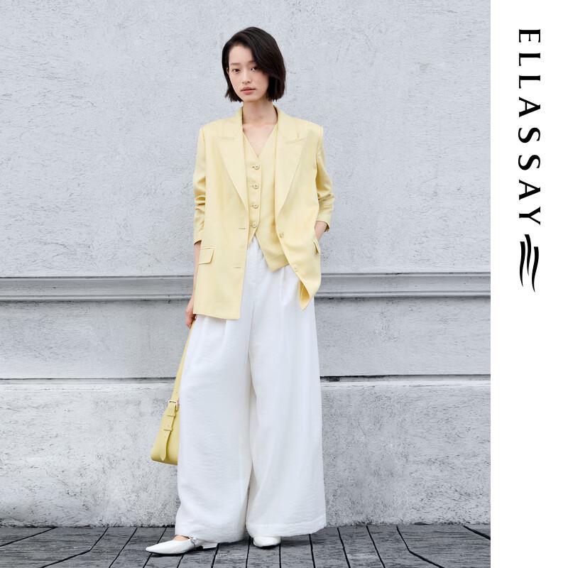 ELLASSAY 2026 Spring Lyocell Double Pleated Wide-Leg Casual Pants