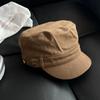 Suede pleated flat-top equestrian hat, new vintage vintage newsboy hat, casual versatile face-enhancing baseball cap