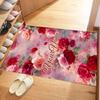 Rose Personalized Text Floor Mat Suitable for Foyer Study room Kitchen Entryway Anti-slip Rug Anime Office Decor