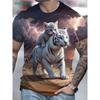 Nuova T-shirt con Stampa Gatto 3D Estate Outdoor Uomo Manica Corta Moda Girocollo Top Uomo Casual Oversize Abbigliamento Uomo