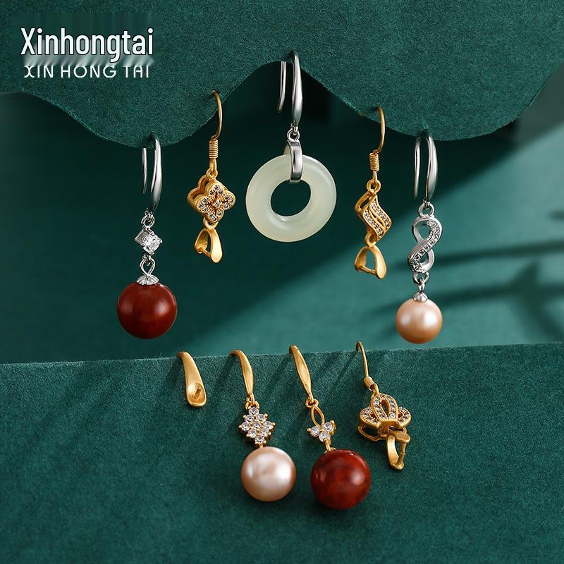 

Ping An 18k Gold & Pearl Dangle Earrings DIY Set - Ancient Gold Ear Hooks & Lobes