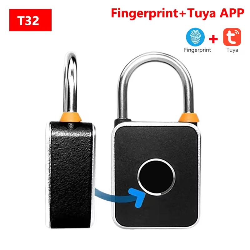 Tuya Smart Padlock Fingerprint Password 3 In 1 Electric Biometric Lock Waterproof Keyless Mini Smart Locks Anti-theft Padlocks