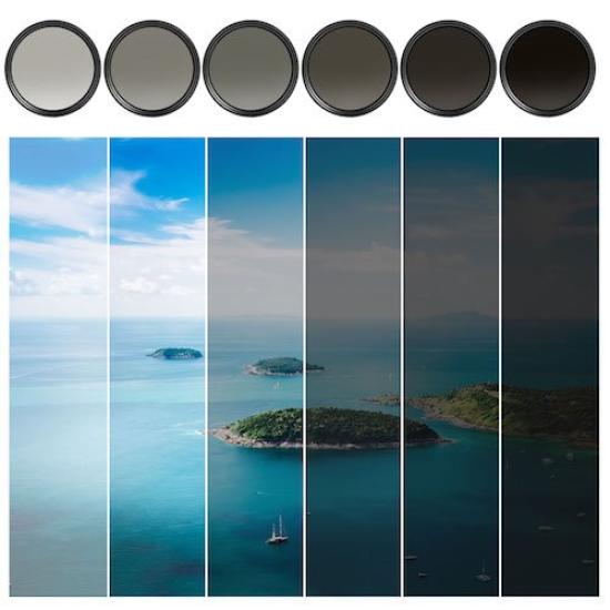 Concept Variable ND Filter Variable ND Light Reduction Range Thin Frame Design Variable K&F ND2~ND400 () (43mm, ND)