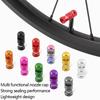 2 Stück Fahrradventilkappe mit Ventilkernentfernungsfunktion Tragbare Aluminiumlegierung Fahrrad Tubeless-Reifenventil Schaftkappe MTB Zubehör