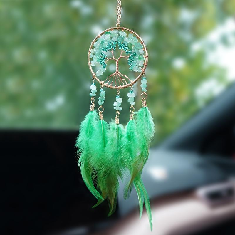 

Кришталеві Пір я Міні Ловець Снів Настінні Прикраси Автомобільні Підвіски Декор для Вікон Ручна Робота Домашні Прикраси Для Дівчат Святкові Подарунки зелений