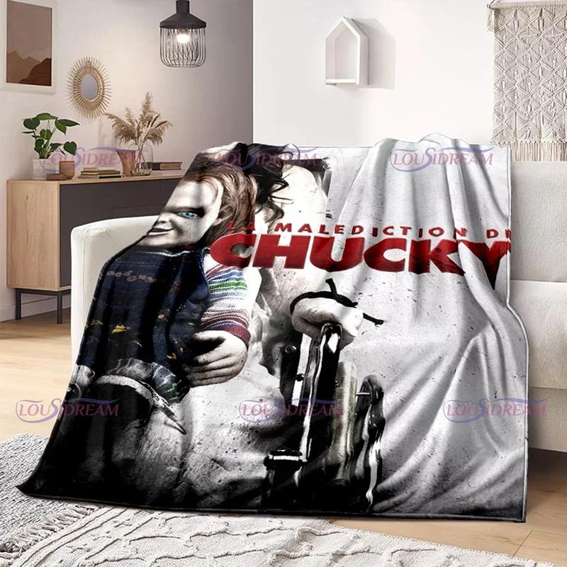 Watching Horror Stimulate Movie Blanket Child Play Character Chucky Blanket Home Couch Warm Bedspreads Soft Flannel Blanket