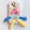 Dopamin Apfel 15 Plüsch Cartoon Puppe Handyhülle mit Halterung - Niedliches Silikon Anti-Fall Design