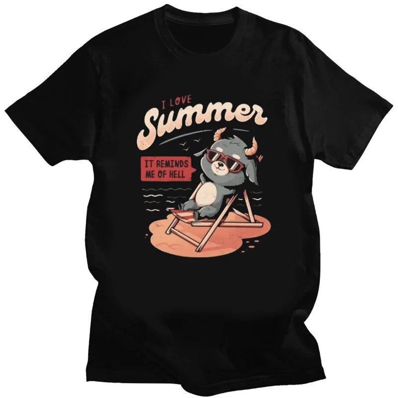 Kawaii Satan Demon Graphic Tshirts Funny Goat TeeHail Baphomet Horror Funny Evil T Shirt Unisex Women Summer XS-4XL Tee Shirts
