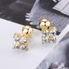 Rose Gold Four Leaf Clover Moissanite Stud Earrings 925 Silver Plated 18k Yellow/White Gold Diamond Earring for Women Jewelry