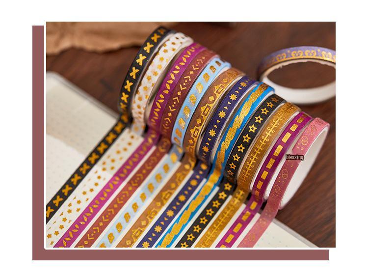 20 Rolls Cute Cartoon Hot Stamping Washi Tape Set for DIY Decoration.