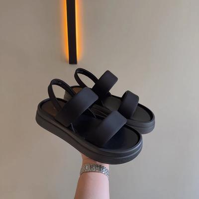 Platform Women's Slippers Popular Casual Beach Women's Simple Sandals 2025 Spring and Summer New One-word Belt Women's Sandals