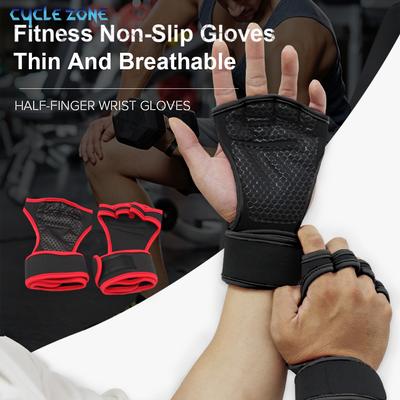 Gants de musculation demi-doigts pour hommes et femmes, gants de protection pour poignets, paumes, antidérapants, pour gym, cyclisme, noirs