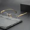 Fashionable square rimless metal glasses suitable for men and women summer decoration suitable for Valentine's Day birthday gift