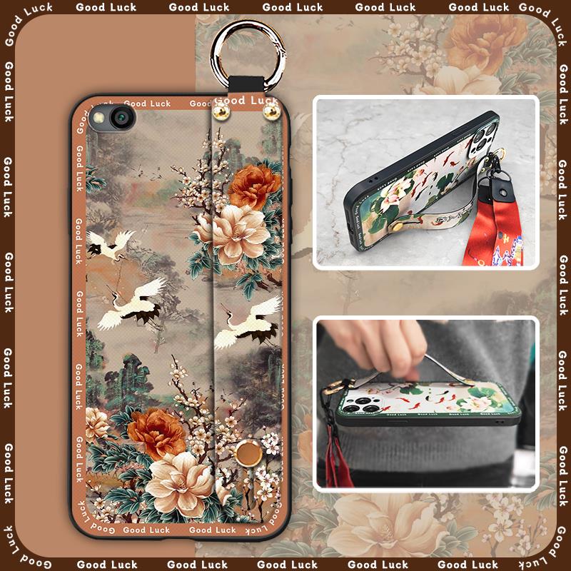 Protective Shockproof Phone Case For Xiaomi Redmi GO Back Cover Soft case Waterproof Fashion Silicone Lanyard For Mom