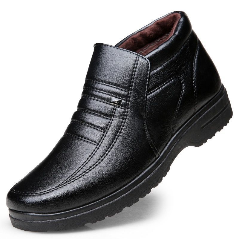 Winter velvet warm cotton leather shoes men s shoes high-top waterproof and non-slip work shoes thickened cotton shoes 39 2580₽