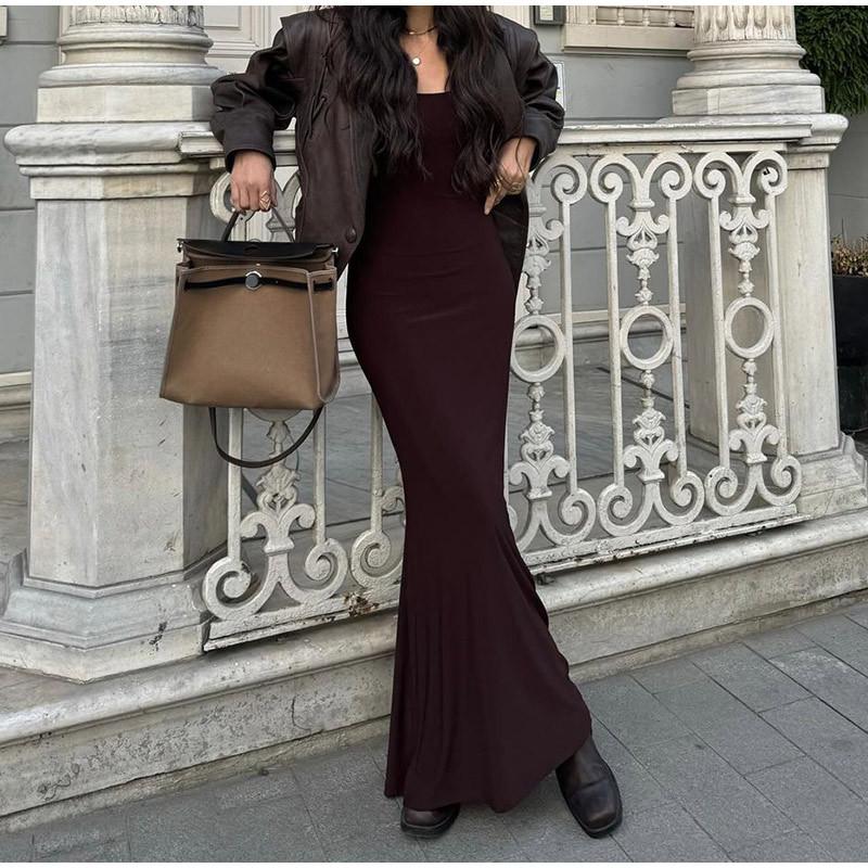 Women's Dark Brown V-Neck Belted Leather Jacket with Button Front