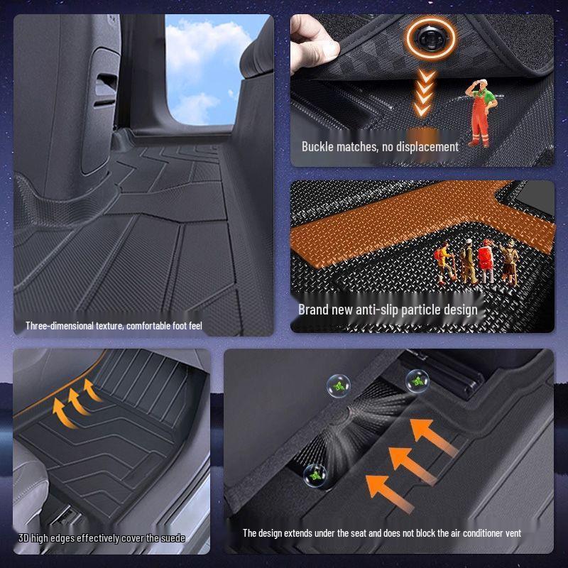 Leapmotor B01 Floor Mats Set: TPE Full Surround, Rear Row & Trunk, Waterproof, New Style.