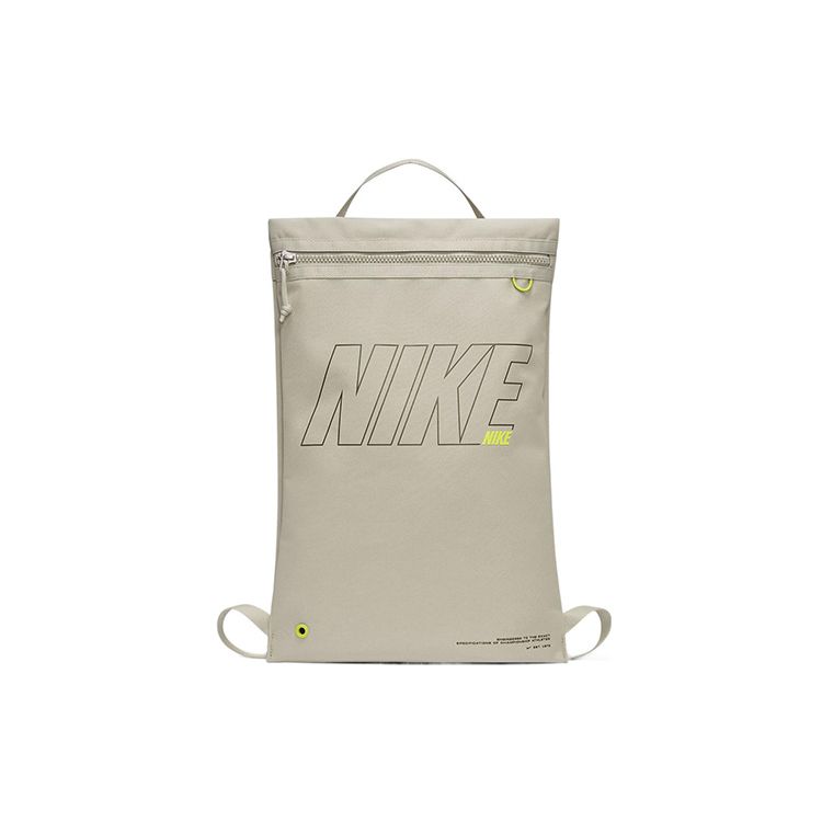 Nike Letter Large Logo Print Training Fabric Fitness Backpack Unisex Backpack Stone DO6610-230 Stone Color