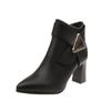 Fashion Women's Ankle Boots Fashion High Heels Shoe Chelsea Boots  Autumn Winter Pointed Comfort Non Slip Leather Boots Botas Mujer