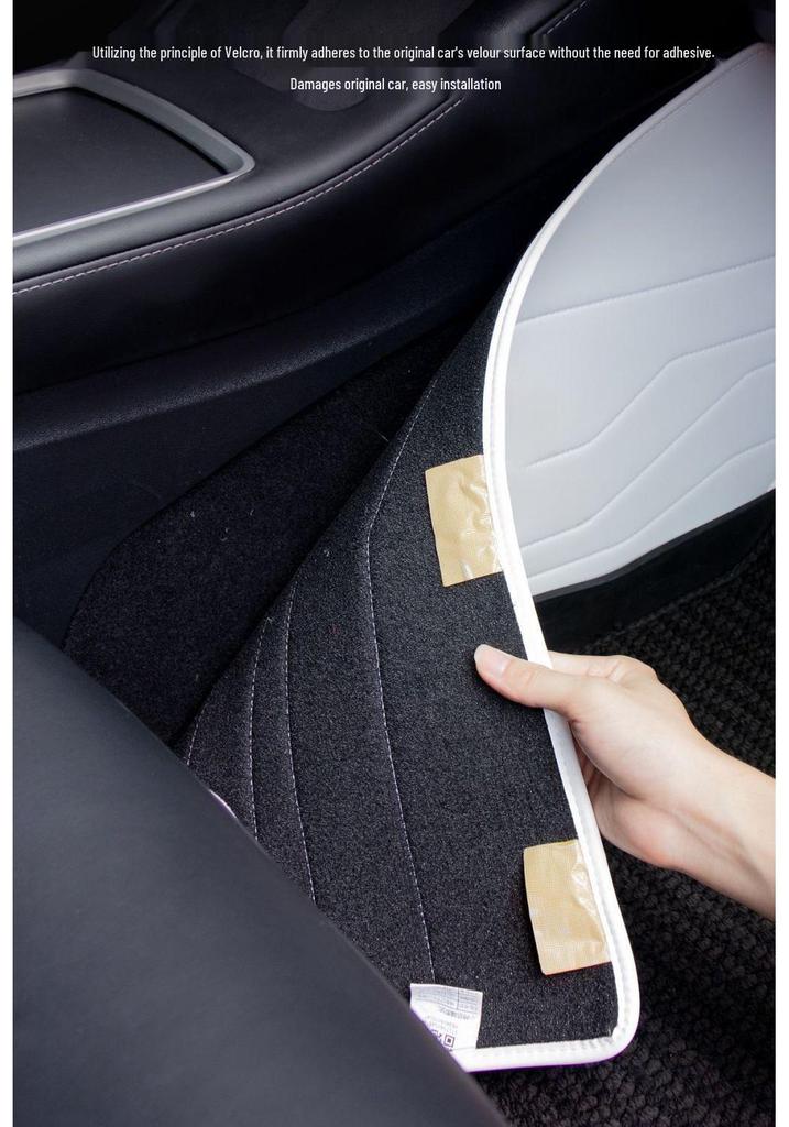 Nappa Leather Anti-Kick Pads for Model 3/Y Console Sides - Stain-Resistant Interior Protection