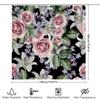 Floral Shower Curtain Pink Rose White Lilies Waterproof Polyester Bathtub Decorative Bathroom Window Curtains 3D Print Showercur
