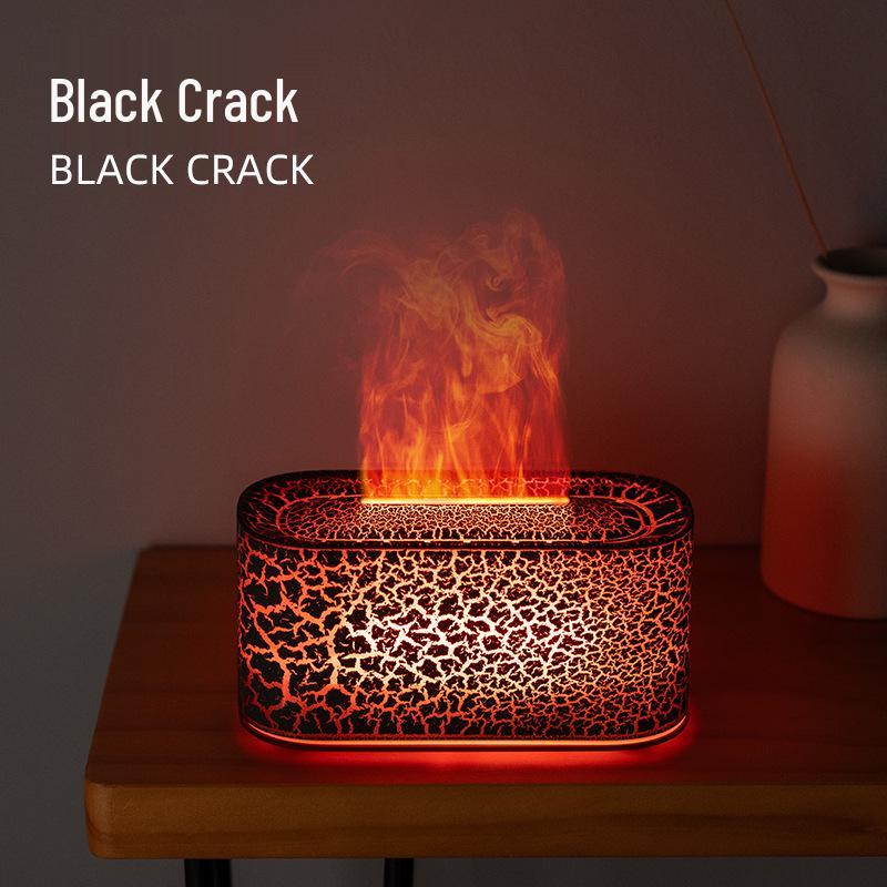 Flame Aromatherapy USB Diffuser with Wood Grain & Seven-Color LED Atmosphere Lamp