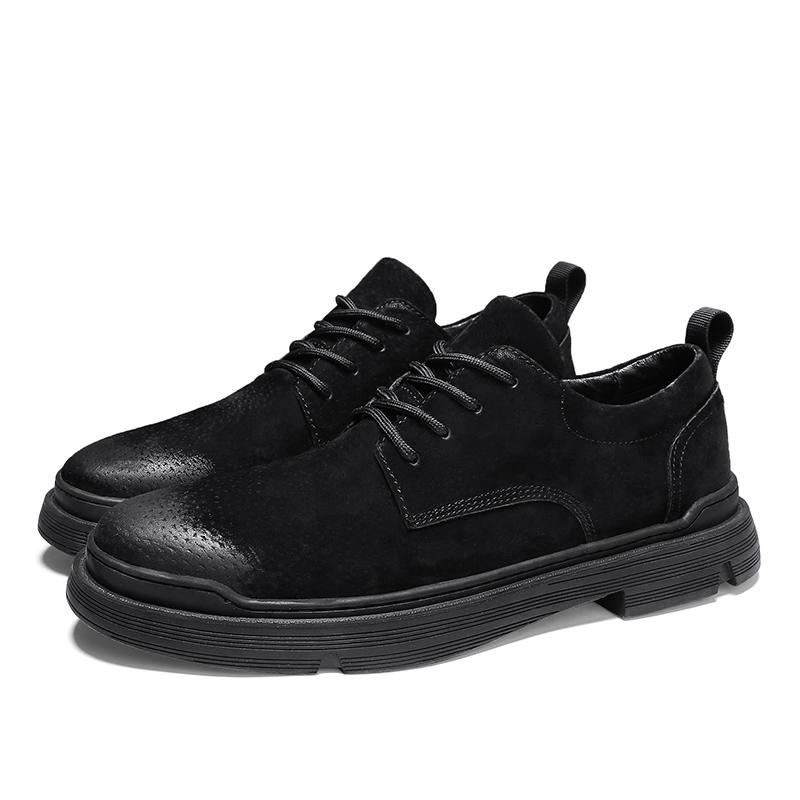 

Кожаные мужские удобные повседневные туфли, классические мужские деловые туфли, универсальные мужские оксфорды на шнуровке, обувь для прогулок на открытом воздухе 44 чёрный