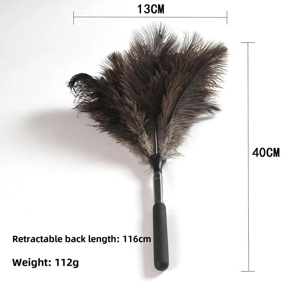 2M Extendable Ostrich Feather Duster: Household Dust Removal & Sweeping Tool