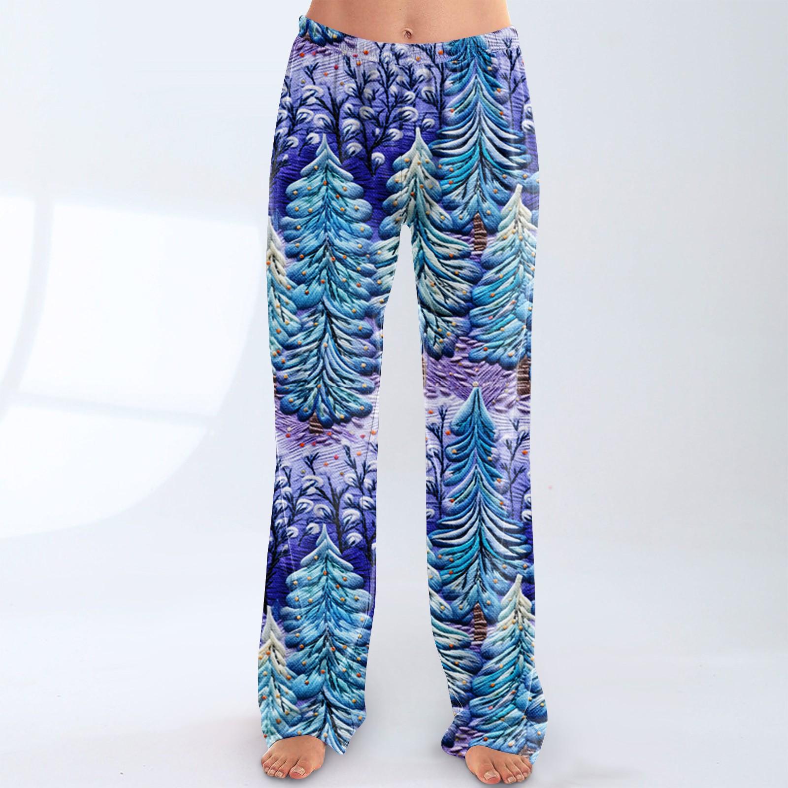 

Женские модные рождественские принтованные брюки плюшевые повседневные брюки M