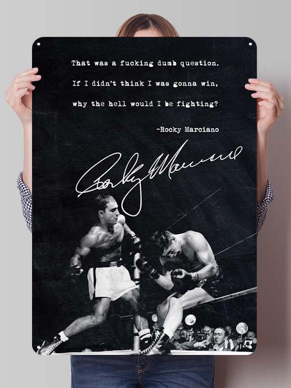 Rocky Marciano Bokser Metalowe Plakaty Vintage Dekoracja Wnętrz Niestandardowe Bokserskie Metalowe Tabliczki Cyny do Dekoracji Ściennej Retro Dekor