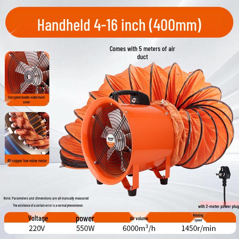 220V Portable Industrial Axial Ventilator: Confined Space Exhaust and Household Blower