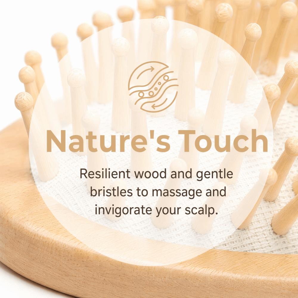 Wood Wooden Hair Brush Anti-Static Hair Care Comb For Women Scalp Massage Comb  Salon Use белый
