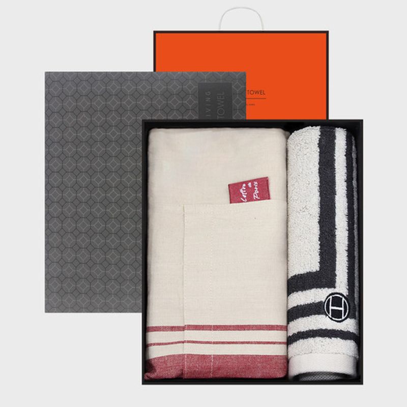 Songwol Towel Lette de Paris Front Skirt 1P + Square Ring Towel 1P