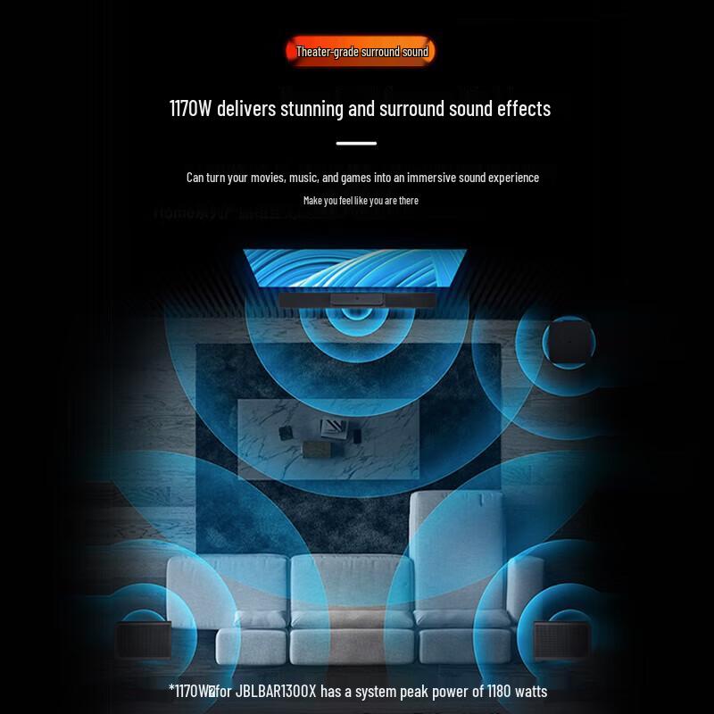 JBL BAR1300X 11.1.4 Channel True Wireless Dolby Atmos Soundbar System