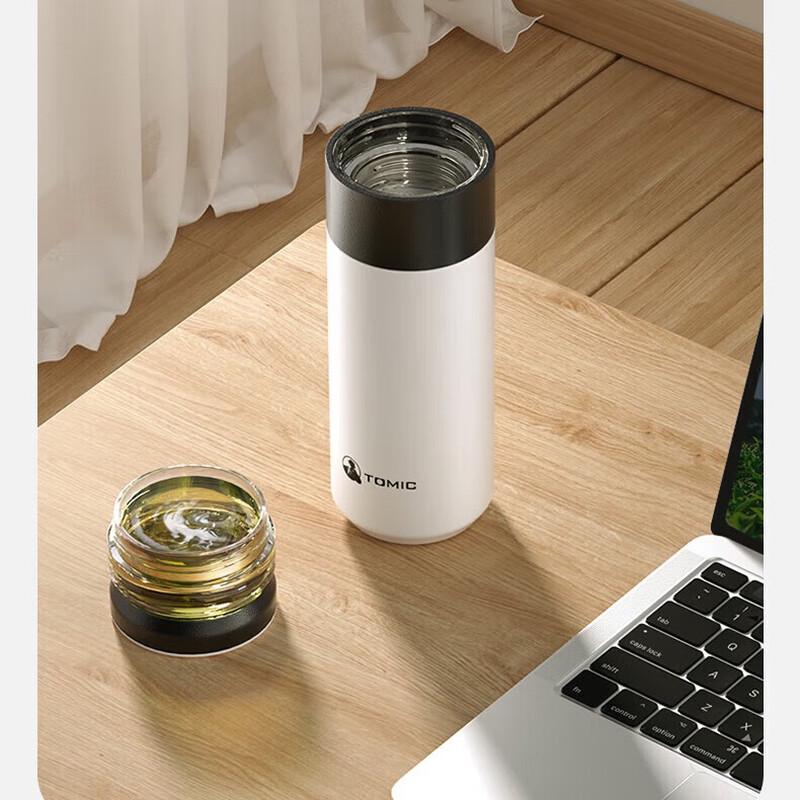TOMIC Tea-Water Separation Insulated Mug with Ceramic Liner & Titanium Infuser