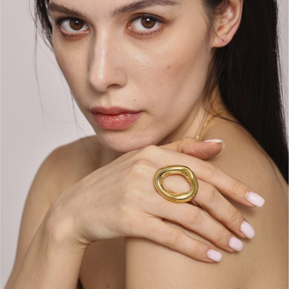 Minimalist Stainless Steel Chunky Rings For Women 18k Gold Plated Hyperbole Women's Ring Female Ring Aesthetic Woman Jewelry