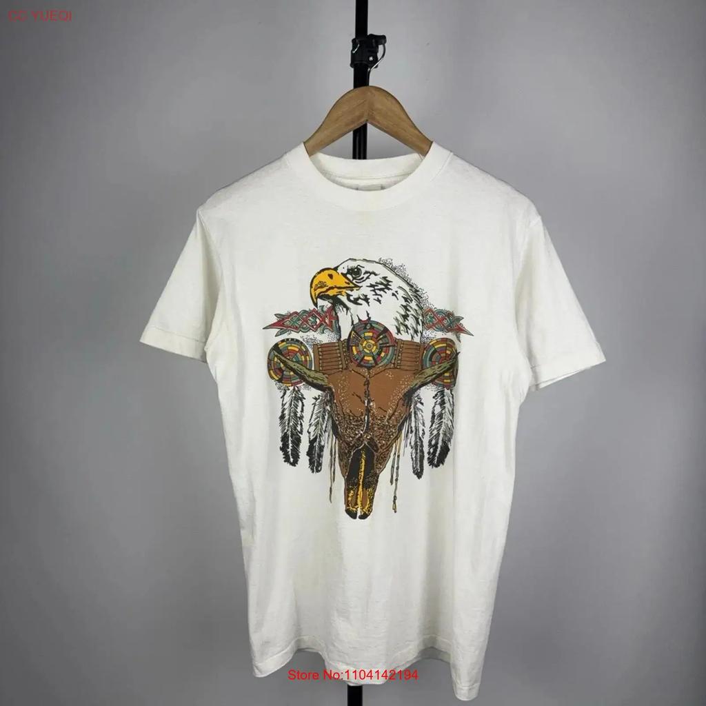 Vintage 90s Big Logo Usa Native Eagle Y2k Animal T Shirt Men S M Size Vintage Washed Comfortable Streetwear Fashion Soft