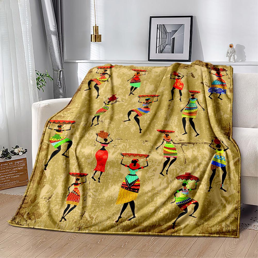 African Style Blanket Durable Comfort Perfect for Couch Chair Seaside Four Seasons Multipurpose Digital Print Gift for Travel Home Birthdays
