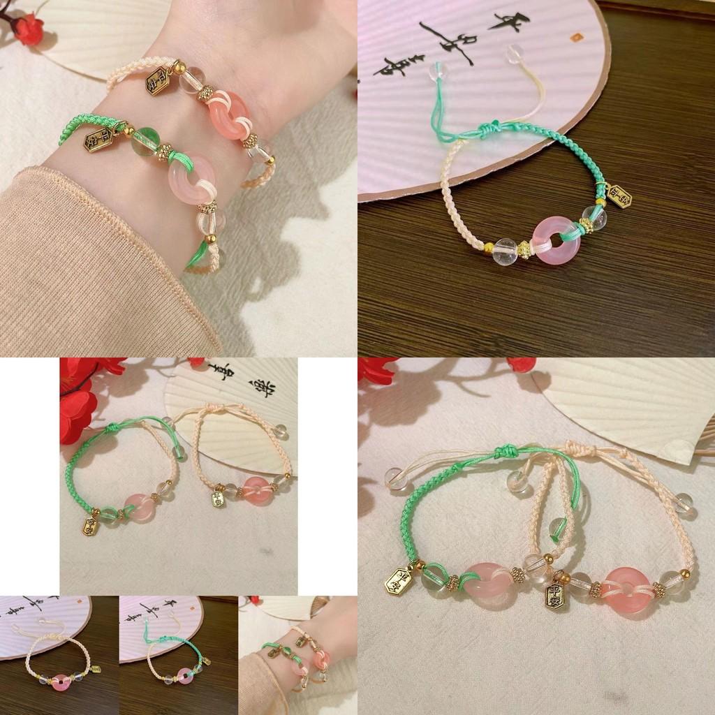 Exquisite Handmade Pink Knot Bracelet For Girls With Geometric Summer Design