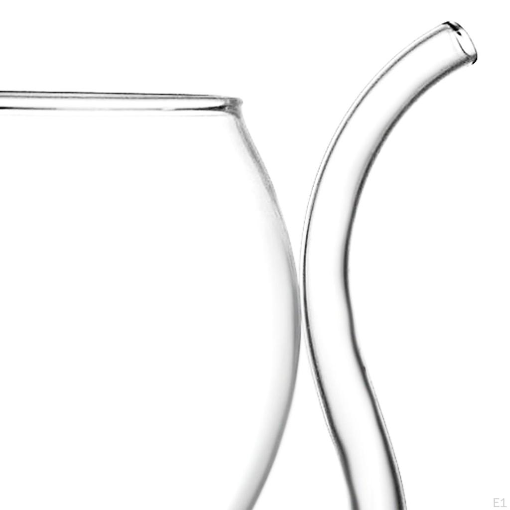 Glass Drinkware with Built-in Straw Glassware Crystal Drinking Goblet Housewarming Gift