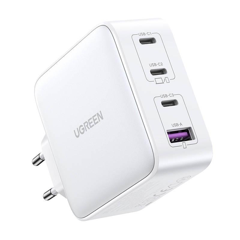 Ładowarka Sieciowa Ugreen 15337 Nexode, 3Xusb-C, Usb-A 3.0, Pd3.0, Qc4.0, Gan, 100W (Biała)