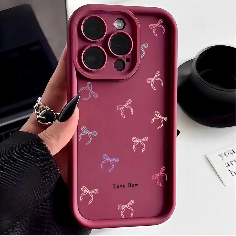 Custodia per Telefono per Motorola Moto G04 G24 G54 G05 G34 G75 G14 G15 E13 E40 E14 E22 E32 G9 G Play 2025 Cover Silicone Fiocco Rosa Custodia