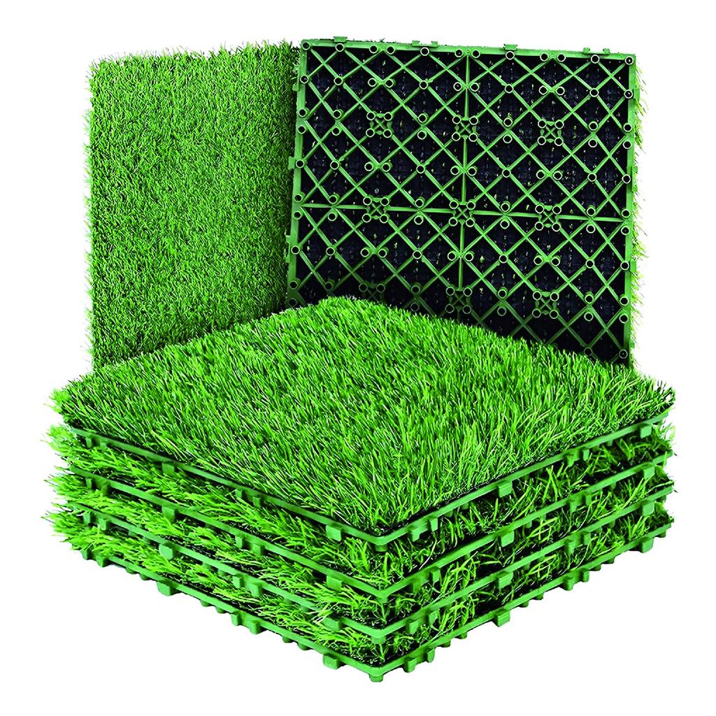 ZERONOWA Artificial Turf, Interlocking Type, Artificial Grass Mat, for Balcony/Garden, 30cm X 30cm (6)
