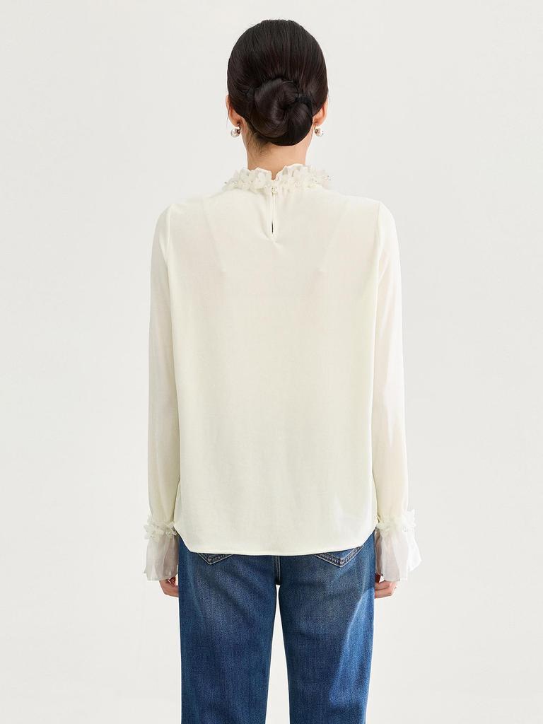 Französische Romantik Chic Spitze Kragen Stoffhemd - Herbst/Winter Stil