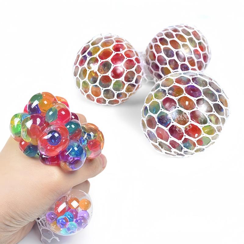 6cm Kids Exotic Pinch The Rainbow Bead Pressure Reducing Ball Vent Ball Decompression Toy TPR Pinch Le Grape Ball Adult Toys