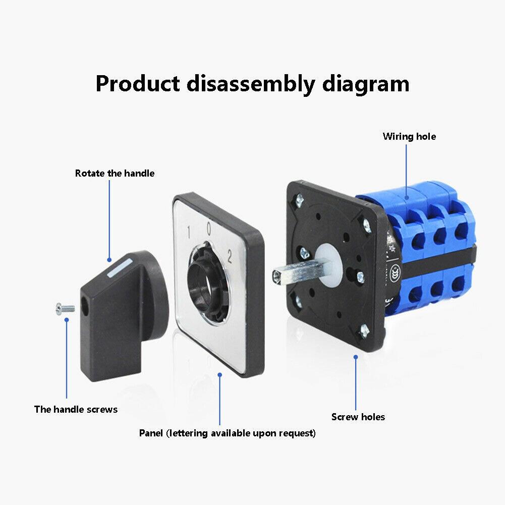 3-Positionen-Umschalter für industrielle Anwendungen 20A Strom 32A Strom AC380V Spannung DC220V Spannung